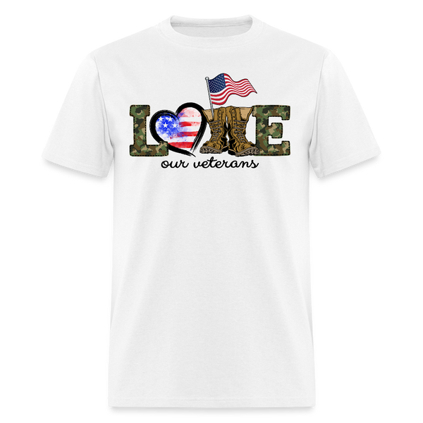 Love Our Veterans T Shirt - white