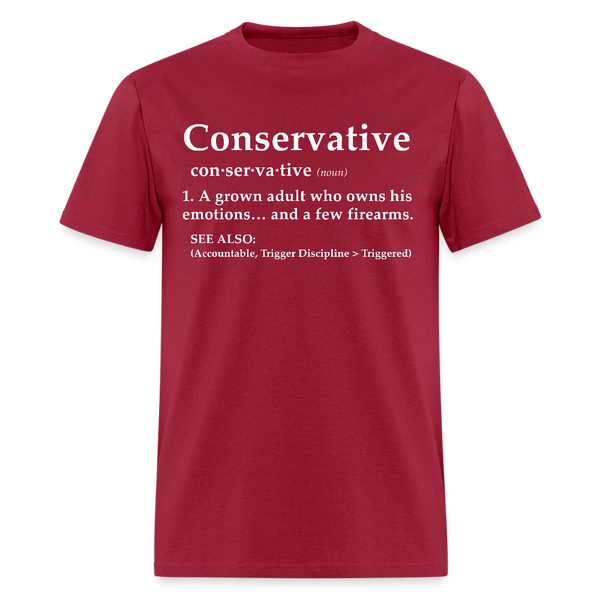 Conservative A Grown Adult Who Owns His Emotions T Shirt - dark red
