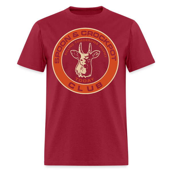 Spoon and Crockpot Hunting T Shirt - dark red