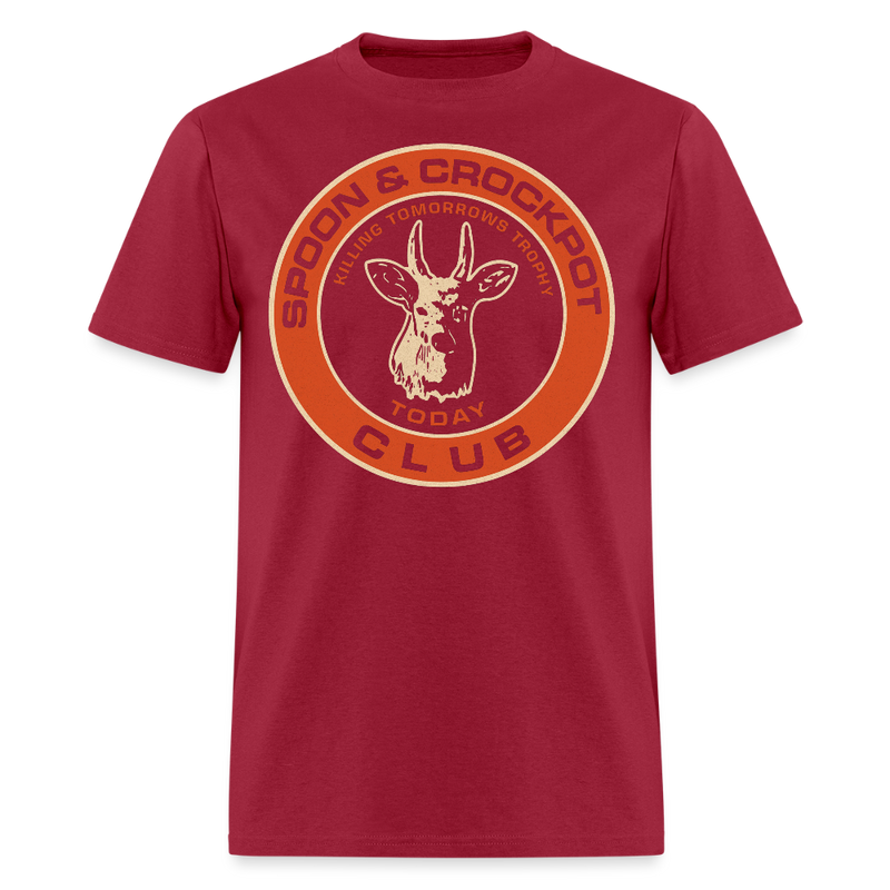 Spoon and Crockpot Hunting T Shirt - dark red