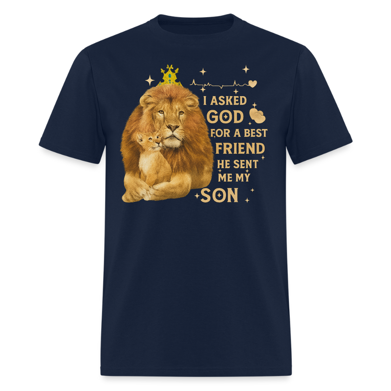 I Asked God for the Best Veteran T Shirt - navy