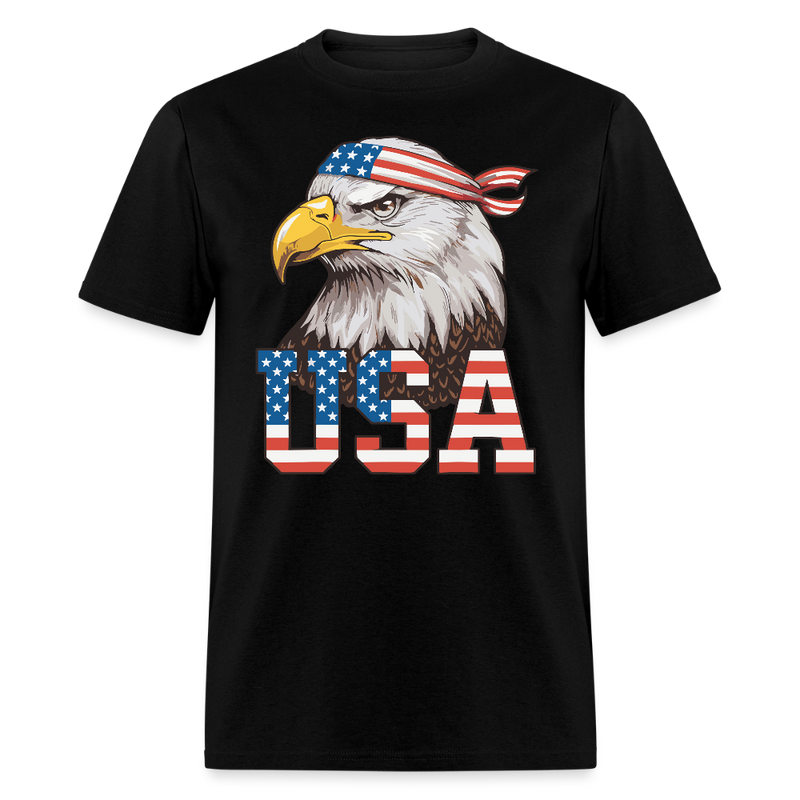 Bald Eagle USA T Shirt - black