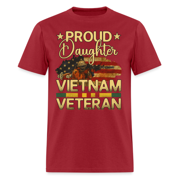 Proud Daughter of A Veteran T Shirt - dark red