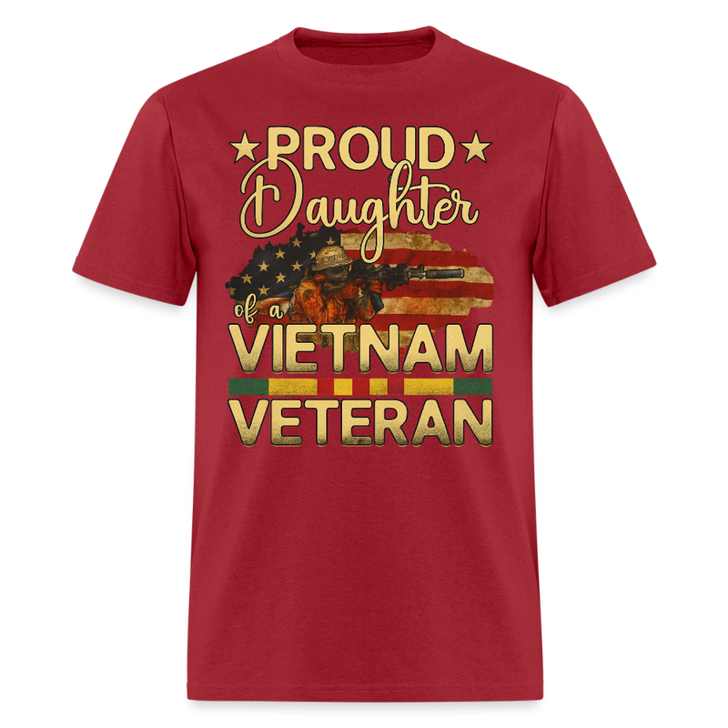 Proud Daughter of A Veteran T Shirt - dark red
