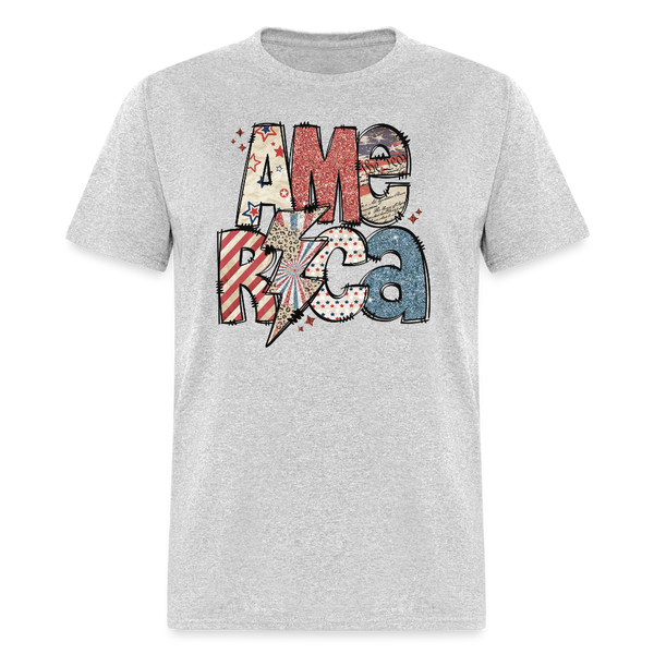 Retro America T Shirt - heather gray