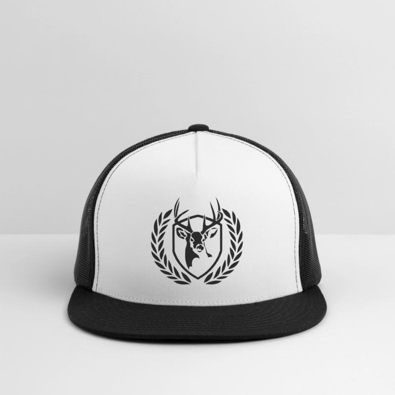 Deer Hunting Trucker Hat - white/black