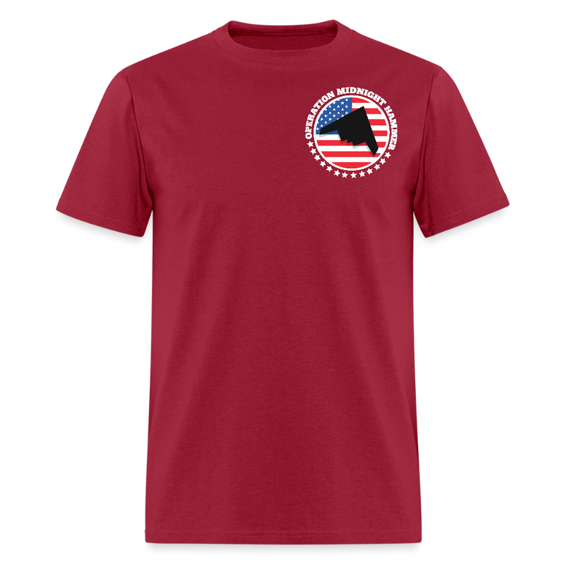 Operation Midnight Hammer B2 Stealth Bomber T Shirt - dark red