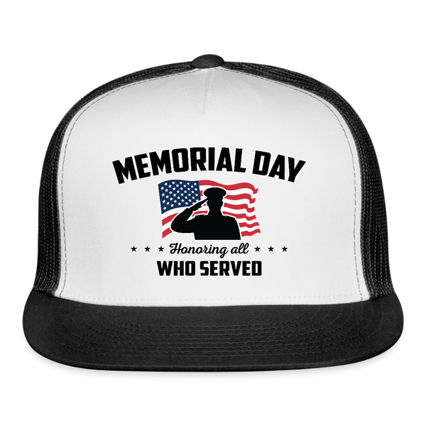 Memorial Day Honoring All Trucker Hat - white/black