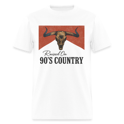 Raised On 90s Country T Shirt - white
