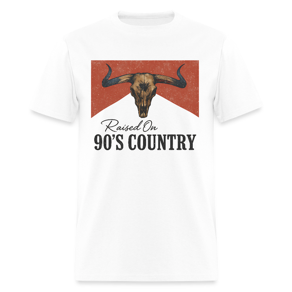Raised On 90s Country T Shirt - white