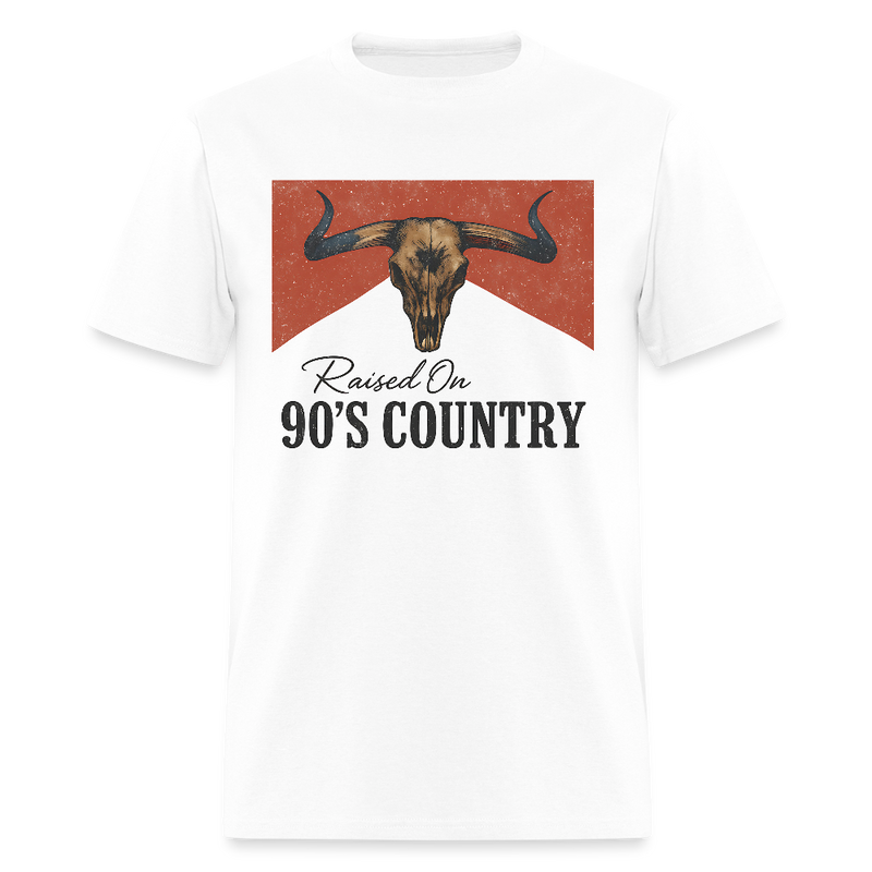 Raised On 90s Country T Shirt - white