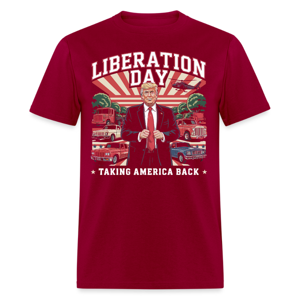 Liberation Day Taking America Back T Shirt - dark red