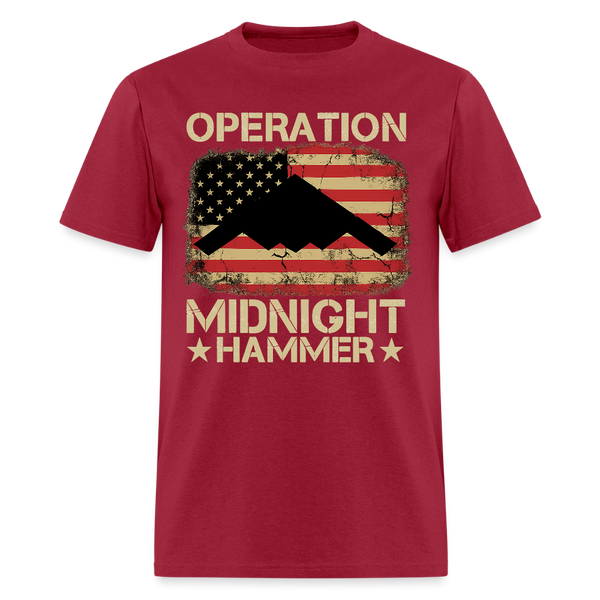 Operation Midnight Hammer Jet Front Print T Shirt - dark red