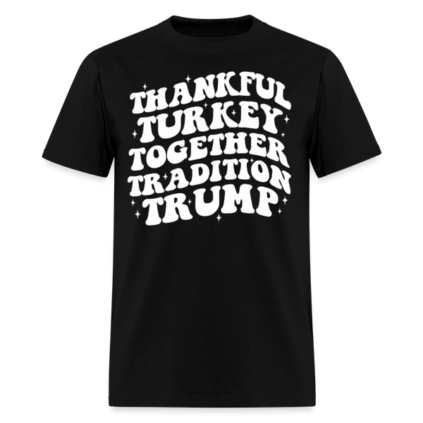 Thankful Turkey Together Thanksgiving 2025 T Shirt - black