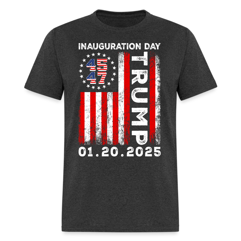 Donald Trump Inauguration Day 2025 US Flag T Shirt - heather black