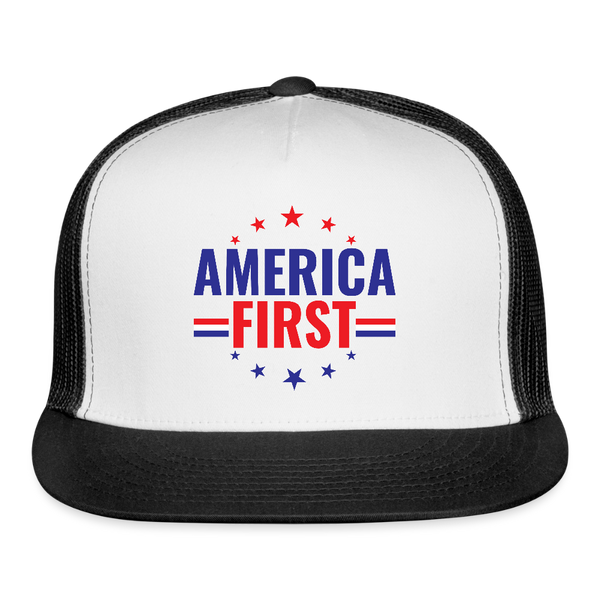 America First Trucker Hat - white/black