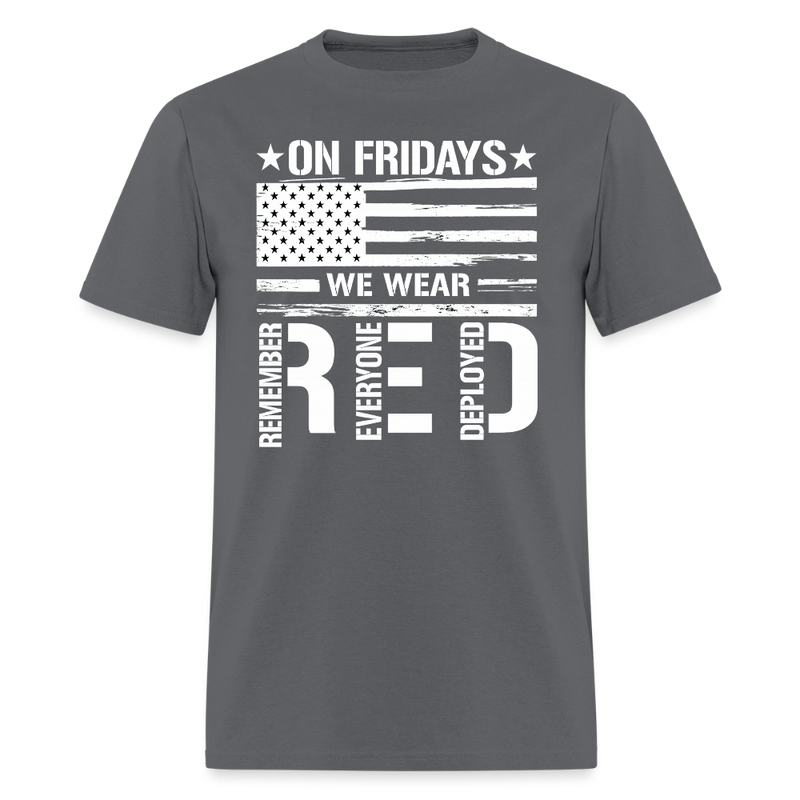 On Friday We Wear RED T Shirt - charcoal