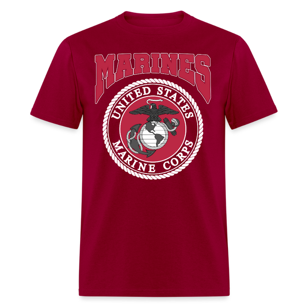 Marines USA Corps T Shirt - dark red
