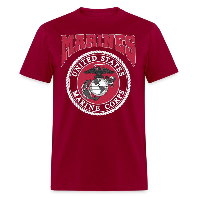 Marines USA Corps T Shirt - dark red