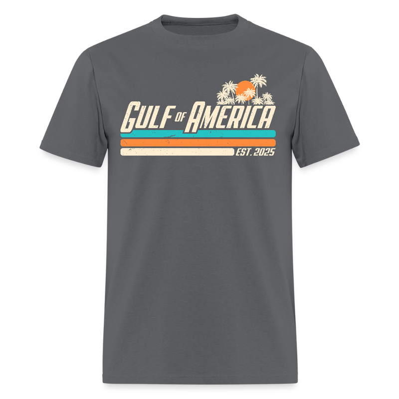Gulf Of America Est. 2025 Nacho Gulf No More Trump Double Sided T Shirt - charcoal