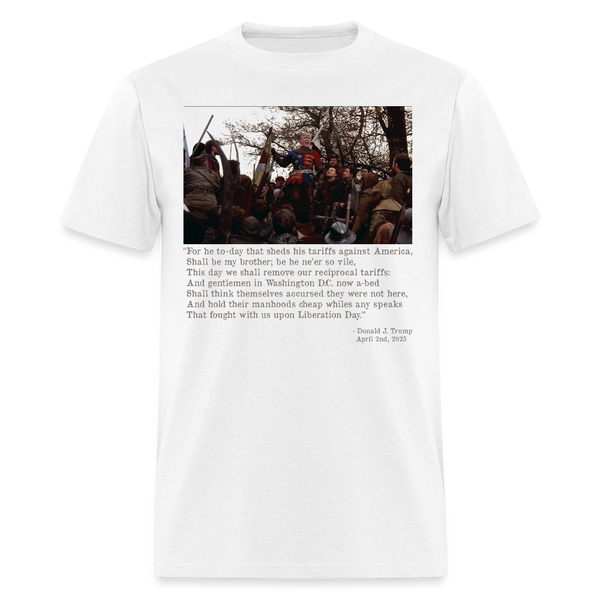 Liberation Day: Trump’s Tariff Speech Parody T Shirt - white