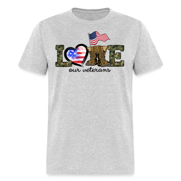 Love Our Veterans T Shirt - heather gray
