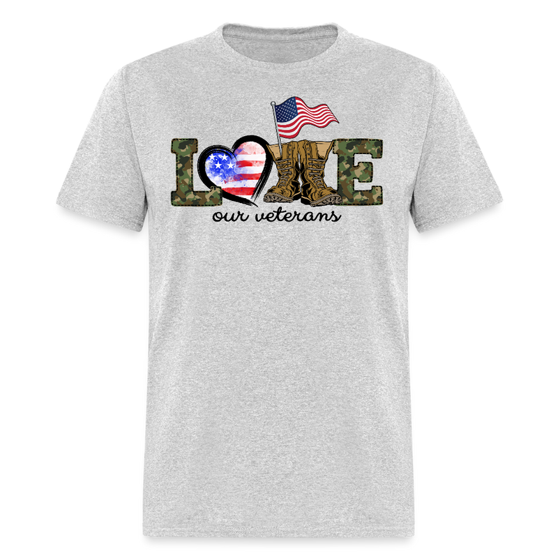 Love Our Veterans T Shirt - heather gray