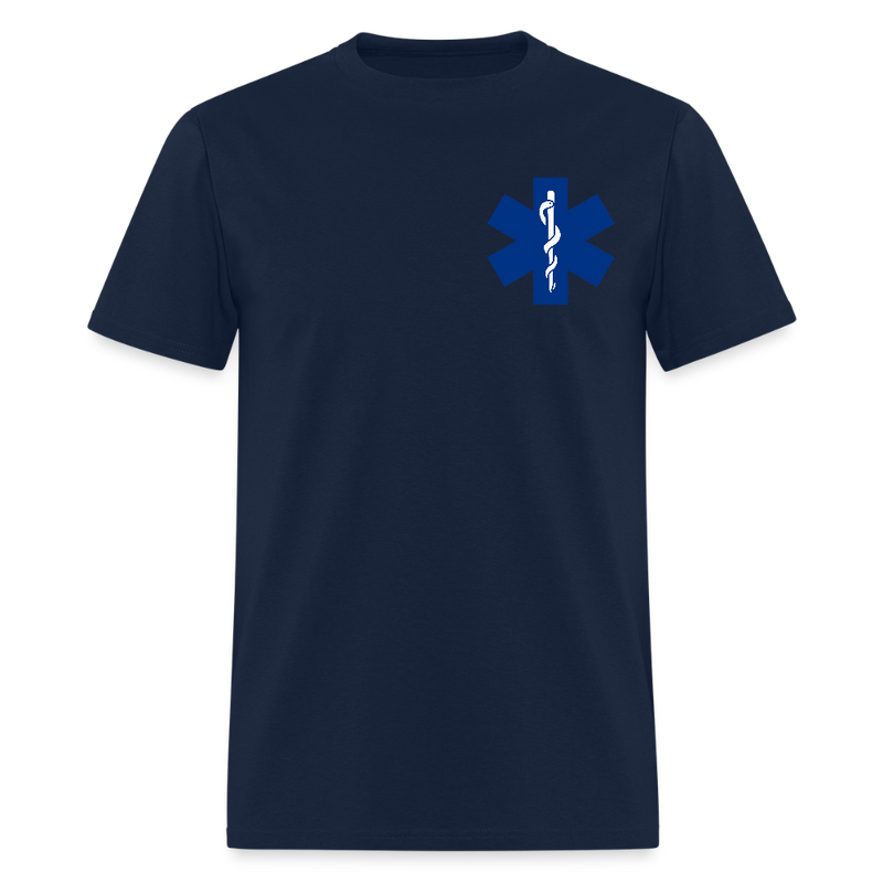 Emergency Medical Services American Flag T Shirt - navy