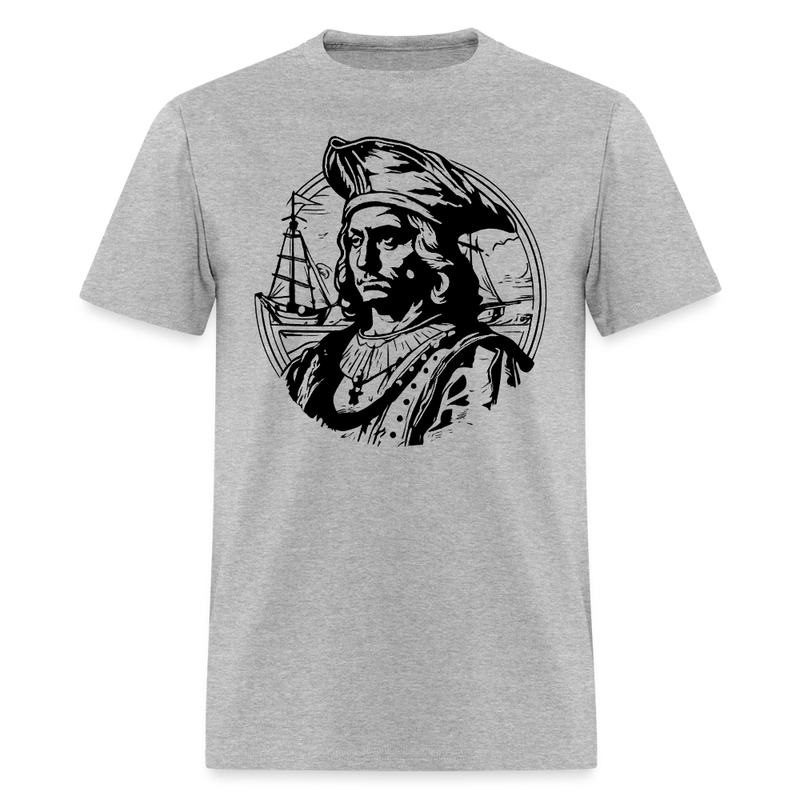 Happy Colombus Day T Shirt - 6 - heather gray