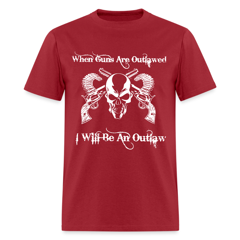 When Guns Are Outlawed Skull T Shirt - dark red