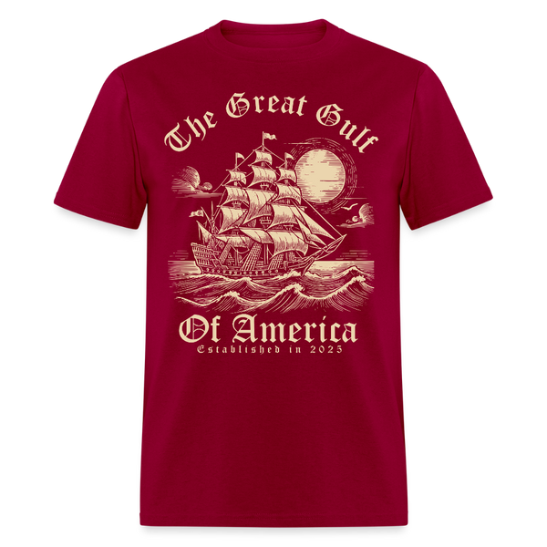 The Great Gulf Of America Established 2025 T Shirt - dark red