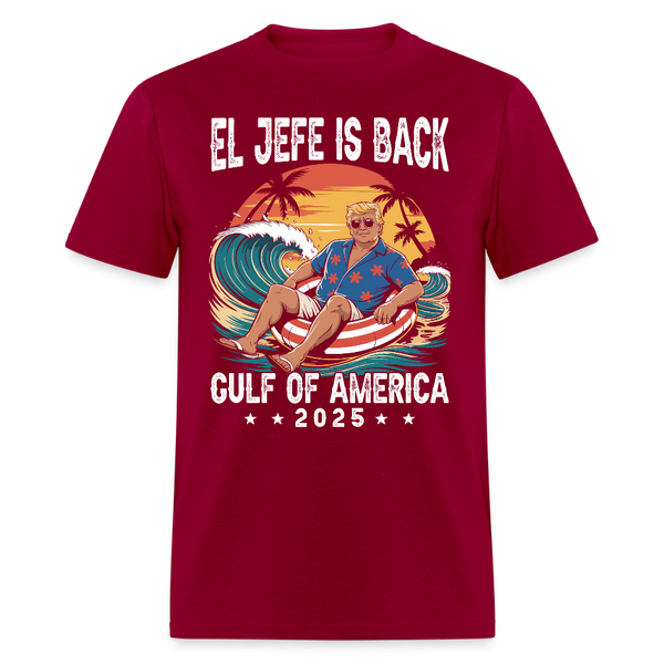 El Jefe is Back Gulf of America 2025 T Shirt - dark red