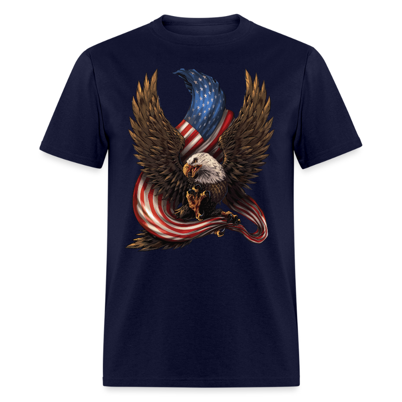 America Flag Eagle Patriotic T Shirt - navy