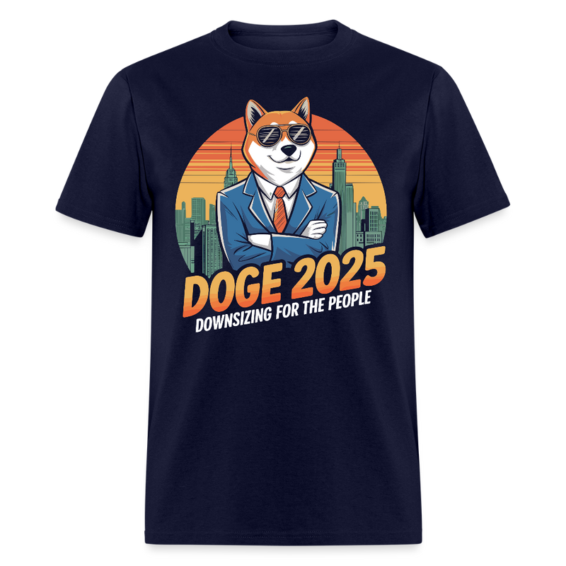 DOGE 2025 Downsizing for the People T Shirt - navy