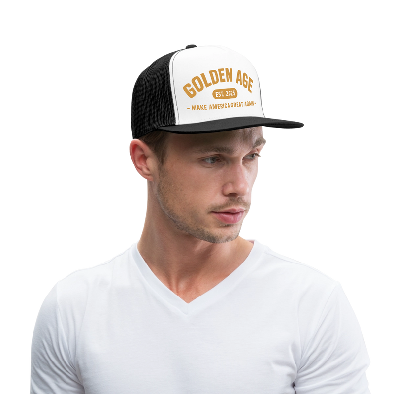 Golden Age Make America Great Again Est. 2025 Trucker Hat - white/black