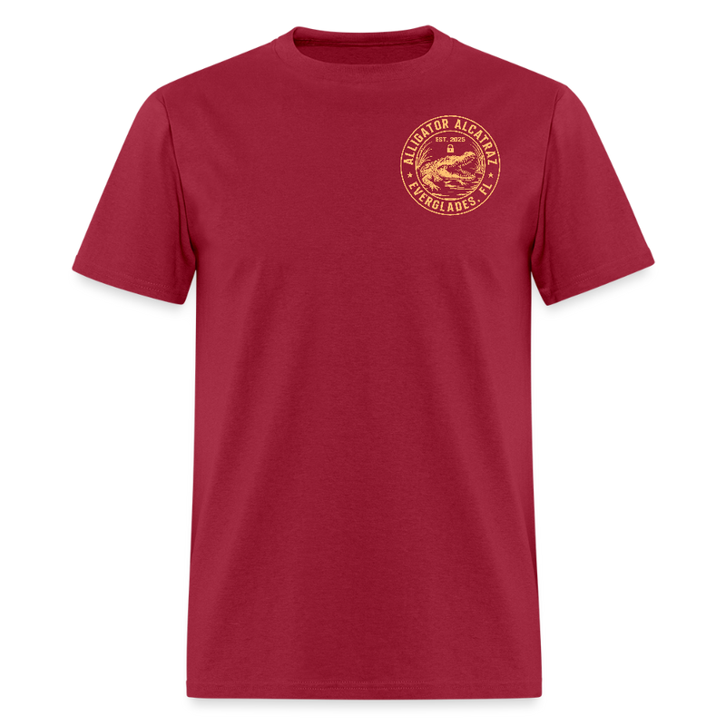 Alligator Alcatraz Everglades FL Est. 2025 Double-Sided Print T Shirt - dark red
