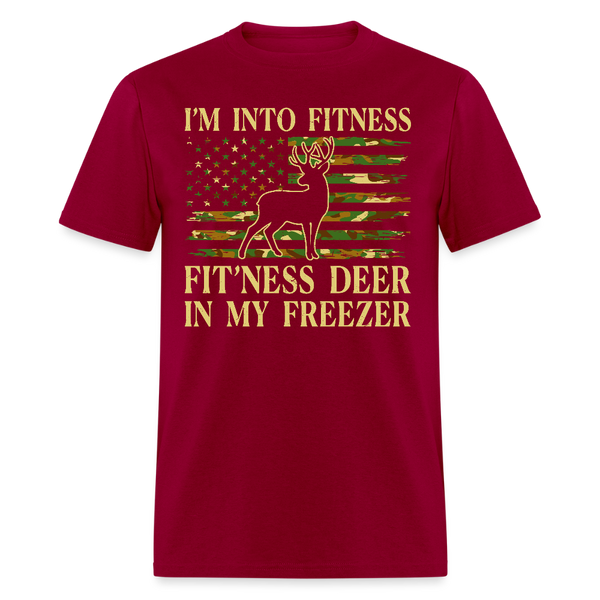 I'm Into Fitness Fit' Ness Deer T Shirt - dark red