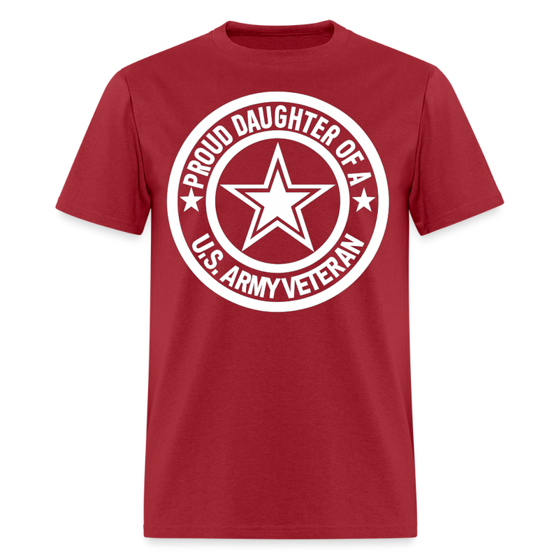 Proud Daughter of A US Army Veteran T Shirt - dark red