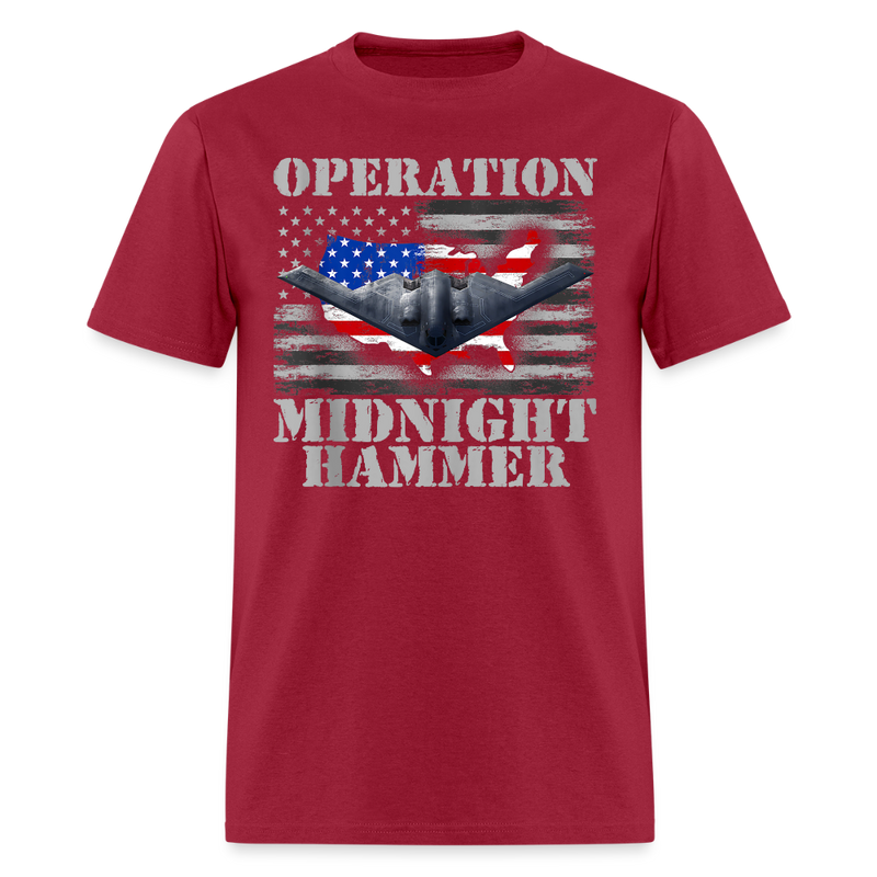 Operation Midnight Hammer Front Print T Shirt - dark red