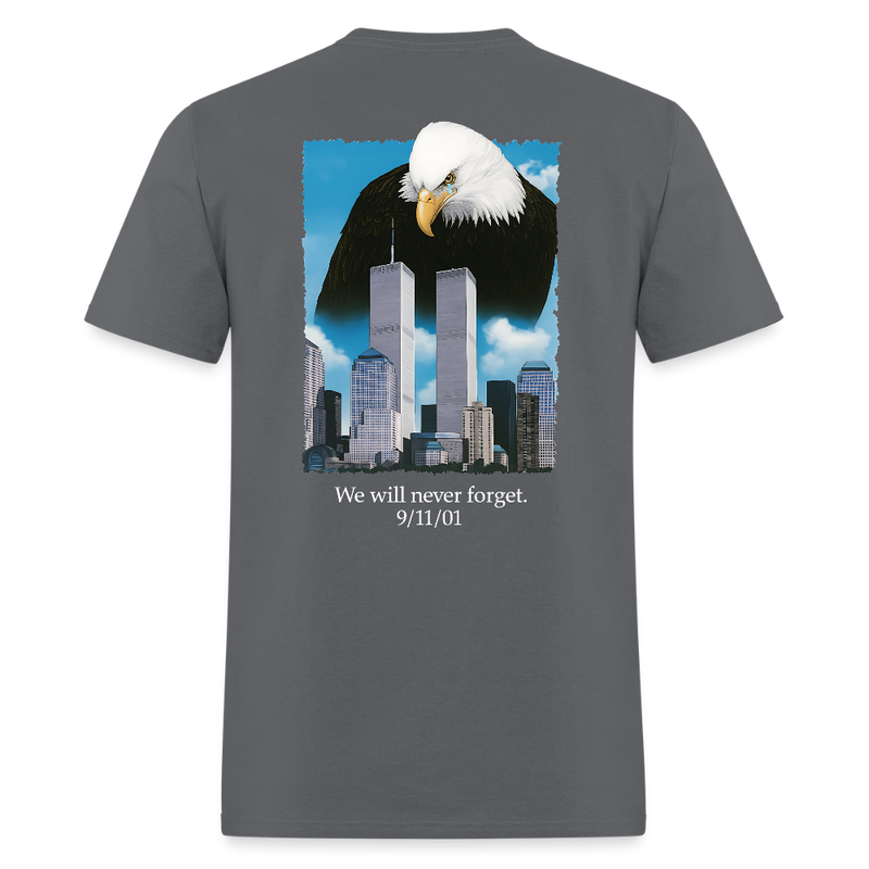 Bald Eagle We Will Never Forget T Shirt - charcoal