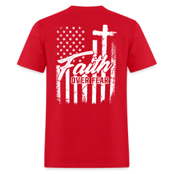 Faith Over Fear Charlie Kirk T Shirt - red