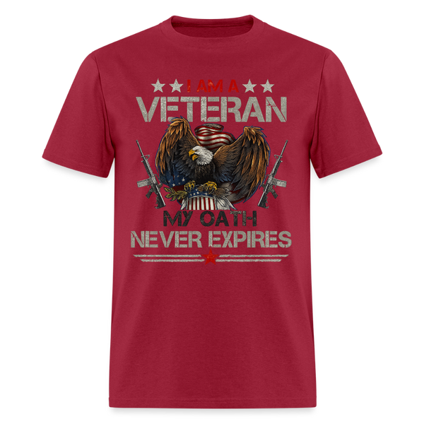 I Am A Veteran My Oath Never Expires T Shirt - dark red