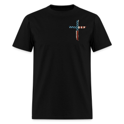 Stand For The Flag Kneel For The Cross Black T Shirt - black