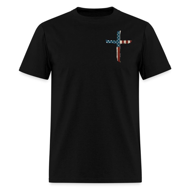 Stand For The Flag Kneel For The Cross Black T Shirt - black