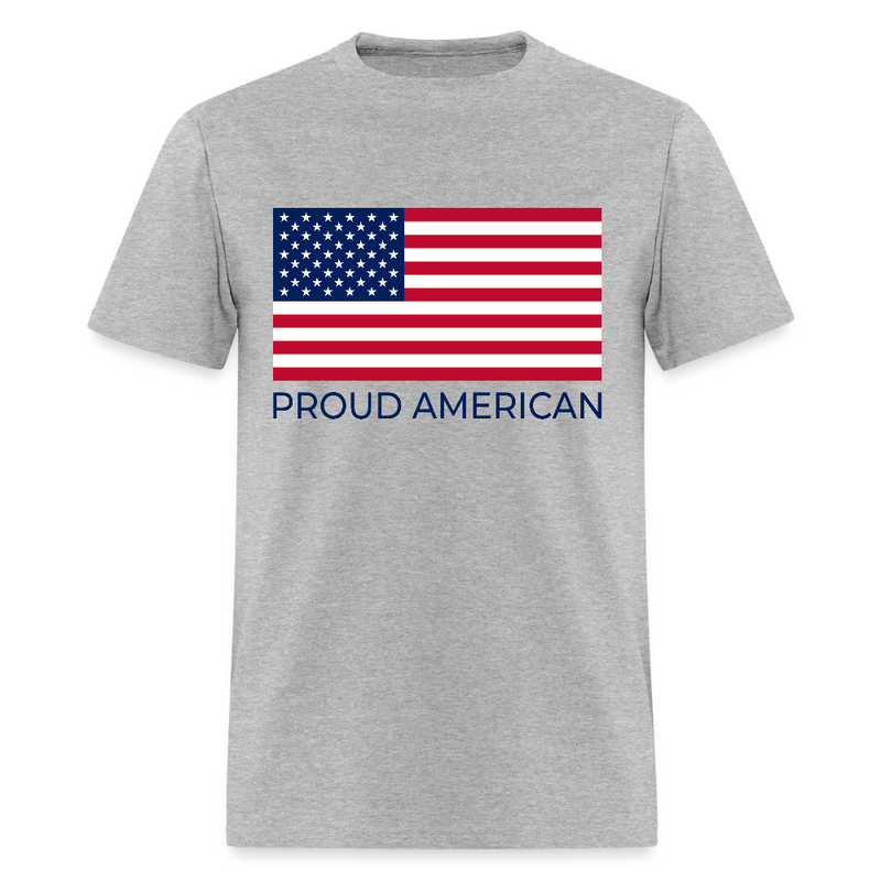 Proud American T Shirt - heather gray