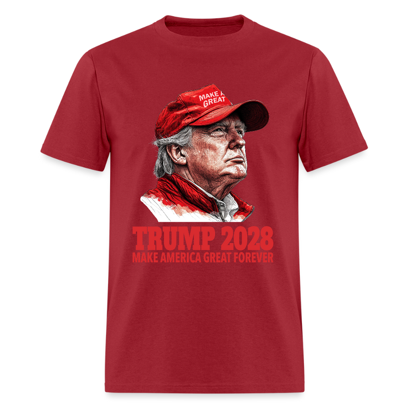 Make America Great Forever Trump 2028 T Shirt - dark red