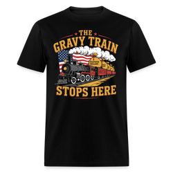 The Gravy Train Stops Here T Shirt - black