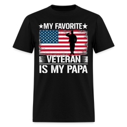 My Favorite Veteram is My Papa T Shirt - black
