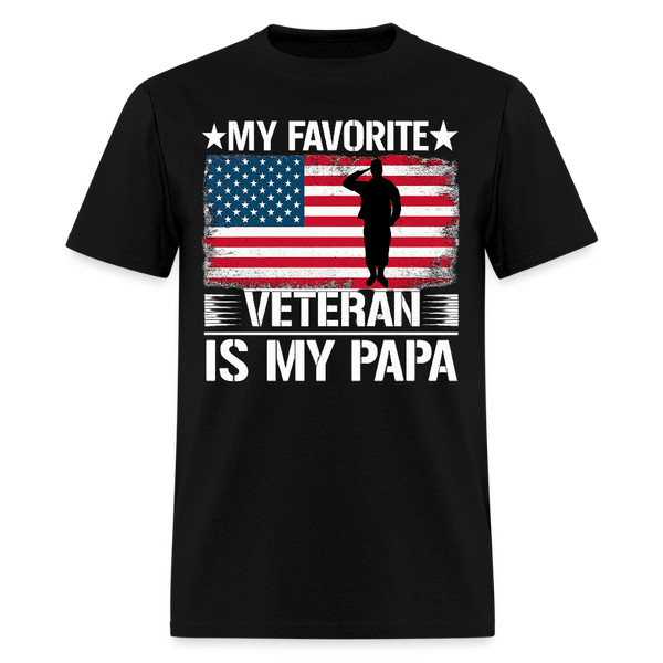 My Favorite Veteram is My Papa T Shirt - black