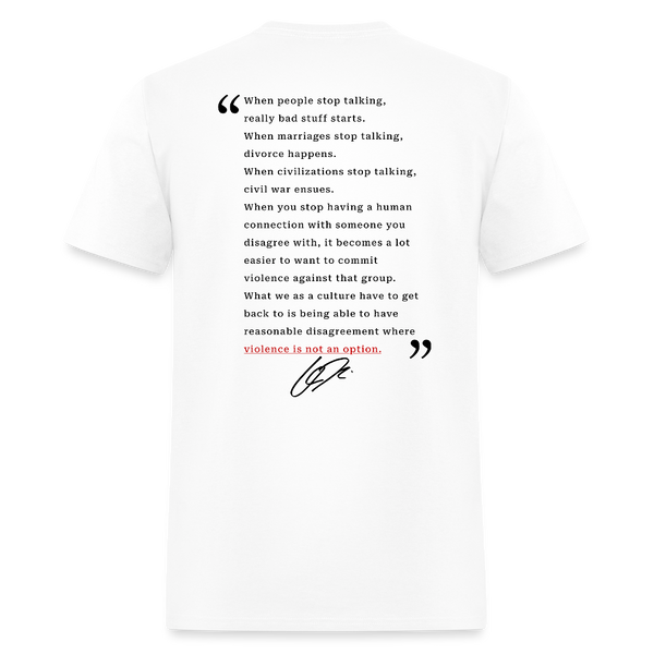 When People Stop Talking Charlie Kirk T Shirt - white
